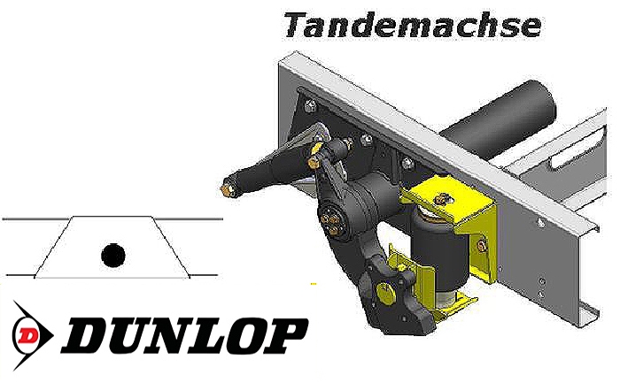 ALKO (AL-KO)- Chassis- 2002-2006- Tandemachse, Scheibenbremse, Zweikreis Zusatz-Luftfederanlage, syst. LF3, inkl. Montage