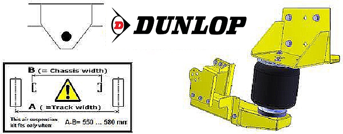 Luftfederung für ALKO (AL-KO)- Chassis- 2011- low Radaufnahme- ohne ALC Level Control, Tandemachse, Zweikreis Zusatz-Luftfederanlage, syst. LF3, inkl. Montage