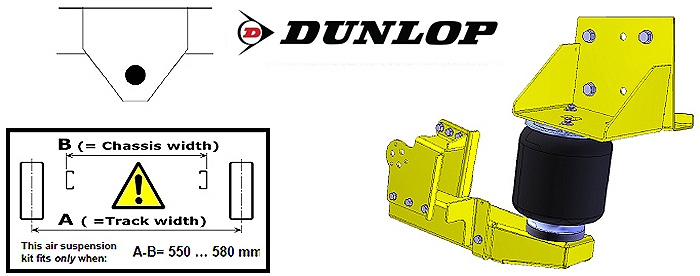 Luftfederung für ALKO (AL-KO)- Chassis- 2011- low Radaufnahme- ohne ALC Level Control, Einzelachse, Zweikreis Zusatz-Luftfederanlage, syst. LF3, inkl. Montage Luftfederung für ALKO (AL-KO)- Chassis- 2011- low Radaufnahme- ohne ALC Level Control, Einzelachse, Zweikreis Zusatz-Luftfederanlage, syst. LF3, inkl. Montage