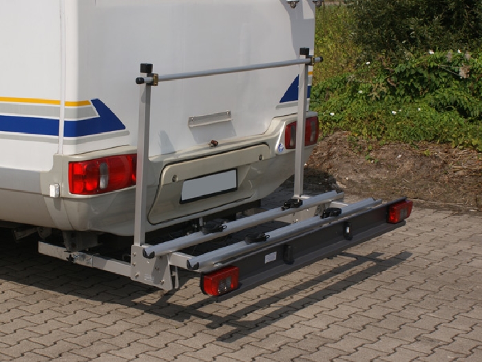 ALUTRANS Premium Wohnmobil Fahrradträger für 2 Fahrräder o. E-Bike spez. für Peugeot Boxer 230/244 Bj. 1994-2006 mit AHK