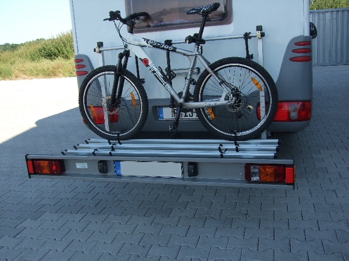 ALUTRANS prestige Wohnmobil Fahrradträger für 3 Fahrräder m. E-Bike spez. für Opel Movano Bj. 2010- mit AHK