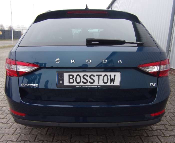 Anhängerkupplung für Skoda-Superb III Kombi, spez. Hybrid (ohne Anhängelastfreigabe), nur für Heckträgerbetrieb, Baureihe 2018-2023 V-abnehmbar