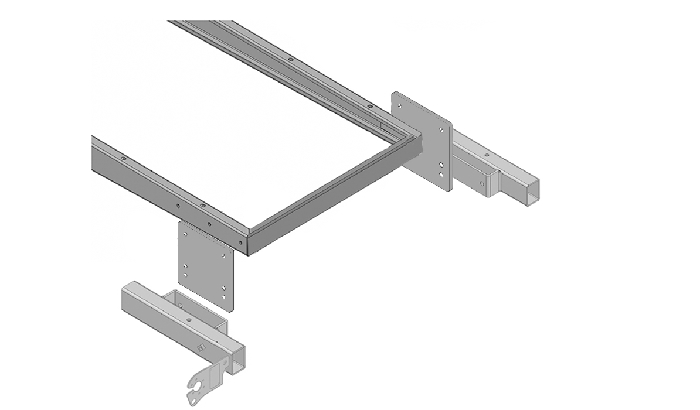 Aufnahmeelemente, Heckträgeraufnahme, Typ BO1 gerade, 100mm unter