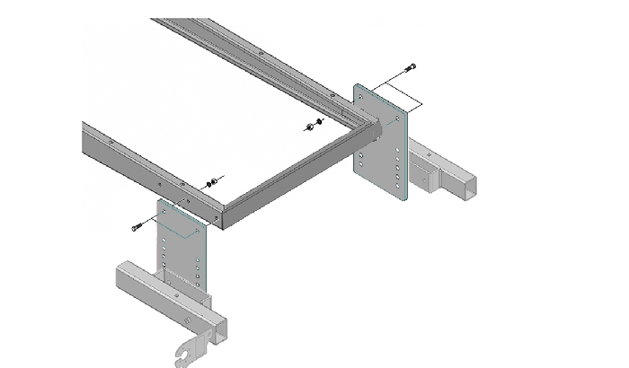 Aufnahmeelemente, Heckträgeraufnahme, Typ BO1 gerade, 160mm unter