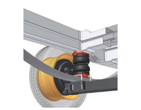 Citroen Jumper Eurochassis X250 (2006-2014), passende Zusatz-Luftfederung 6 Zoll Heavy Zweikreis Faltenbalg- Anlage, syst. LF1