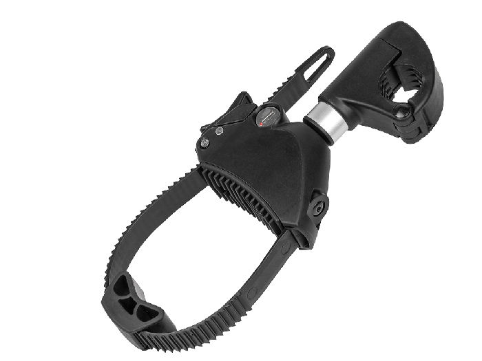 Fahrradhalter, universal, mit Spannband und Ratsche, 12cm, abschließbar, f. 25mm Heckbügel Fahrradhalter, universal, mit Spannband und Ratsche, 12cm, abschließbar, f. 25mm Heckbügel