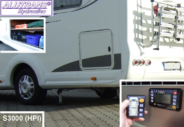 Hydraulische Hubstützen Anlage für Iveco Daily 30C-35C Bj. 2014-, ALUTRANS S3000 (PHi) Kl. 1 bis 3,8t zGG, 12V, autom. Niveauregulierung Hydraulische Hubstützen Anlage für Iveco Daily 30C-35C Bj. 2014-, ALUTRANS S3000 (PHi) Kl. 1 bis 3,8t zGG, 12V, autom. Niveauregulierung