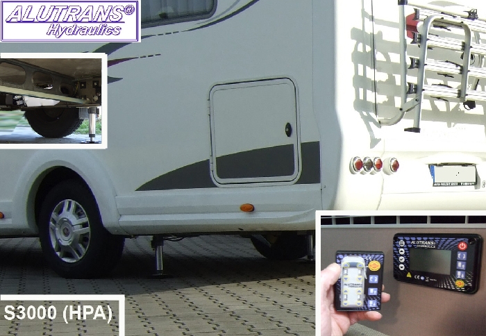 Hydraulische Hubstützen Anlage für Mercedes Sprinter 4er Serie Bj. 2010-2018, ALUTRANS S3000 (PHA) Kl. 2 bis 6,5t zGG, 12V, autom. Niveauregulierung