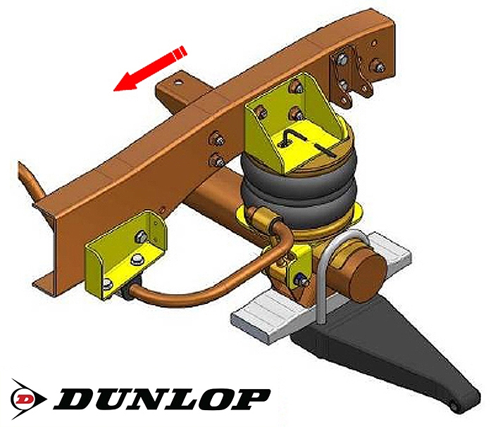 Iveco Daily L&S Bj. 2000-2004, ohne ABS, passende Zusatz-Luftfederung 8 Zoll Zweikreis Doppelfaltenbalg- Anlage, syst. LF3- zzgl. Montagekosten bei uns im Haus.