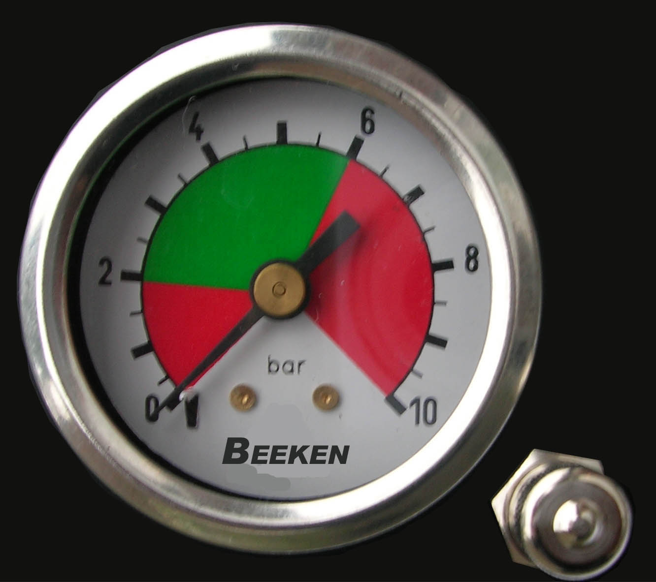 (LF2) Druckluftmanometer, f. Schlauch schwarz 4,00 mm