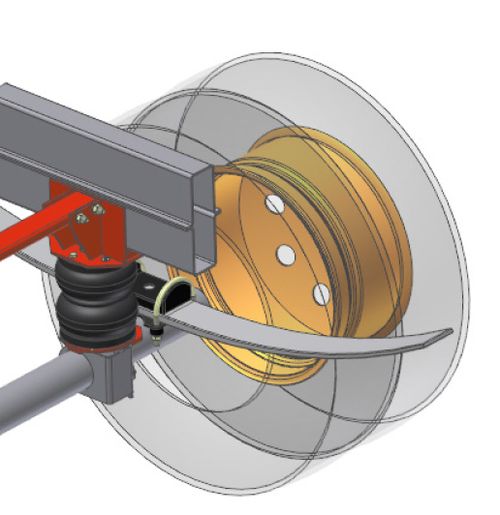 VW Crafter 46-50, Bj. 2006-2016, passende Zusatz-Luftfederung 6 Zoll Heavy Zweikreis Doppelfaltenbalg- Anlage, syst. LF1