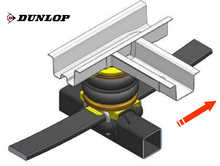 Citroen Jumper Eurochassis X250 (2014-), passende Zusatz-Luftfederung 8 Zoll Zweikreis Doppelfaltenbalg- Anlage, Dunlop, syst. LF3