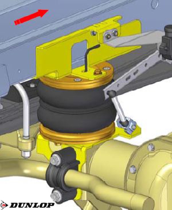Mercedes Sprinter Bj. 2018-, Modelle 209-324, m. Heckantrieb, Zwillingsbereifung, passende Zusatz-Luftfederung 8 Zoll Doppelfaltenbalg- Anlage, syst. LF3- zzgl. Montagekosten bei uns im Haus.