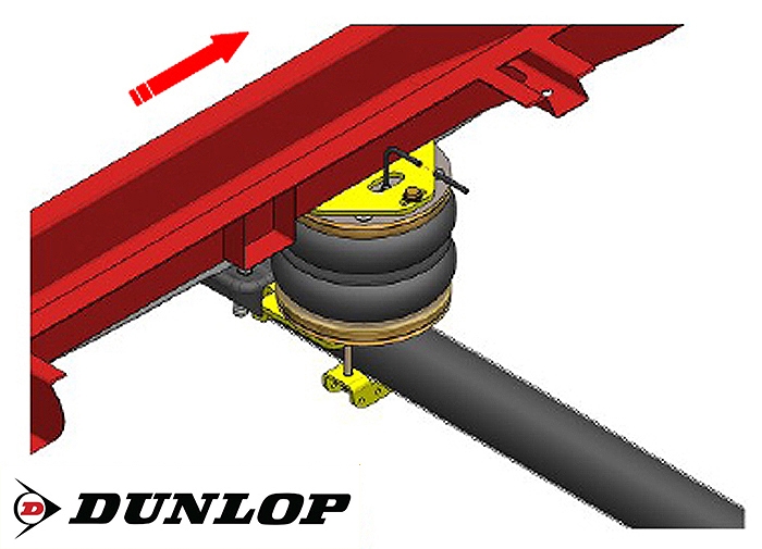 Renault Master II (X70) Bj. 1998-2010, passende Zusatz-Luftfederung 8 Zoll Zweikreis Doppelfaltenbalg- Anlage, syst. LF3
