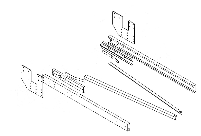 Rahmenverlängerung 2000 Basis BOSStow Typ 01 für Mercedes T1 601, 602, Bj. 1977-1996 Rahmenverlängerung 2000 Basis BOSStow Typ 01 für Mercedes T1 601, 602, Bj. 1977-1996