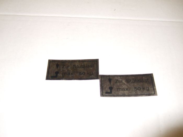 Stützlastschild, selbstklebend, 50 kg Stützlastschild, selbstklebend, 50 kg