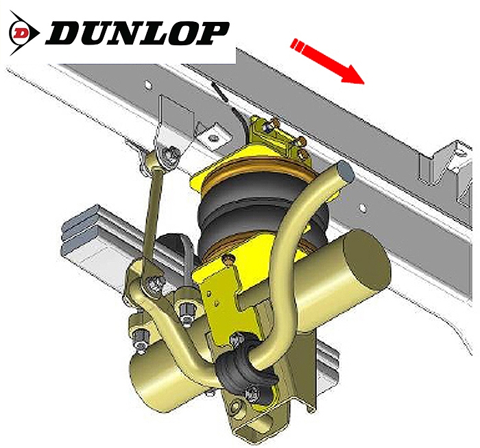 VW LT 40-46, Baujahr 1995-2006, mit ABS, max 4,6t, passende Zusatz-Luftfederung 8 Zoll Zweikreis Doppelfaltenbalg- Anlage, syst. LF3