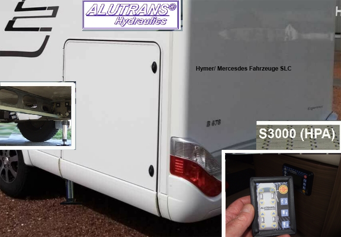 Hydraulische Hubstützen Anlage für Hymer B708 FWD SLC Bj. 2018-, ALUTRANS S3000 (PHA) Kl. 2 bis 6,5t zGG, 12V, autom. Niveauregulierung